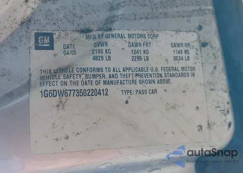 2005 Cadillac Sts V6 from USA, damaged, VIN 1G6DW677350220412